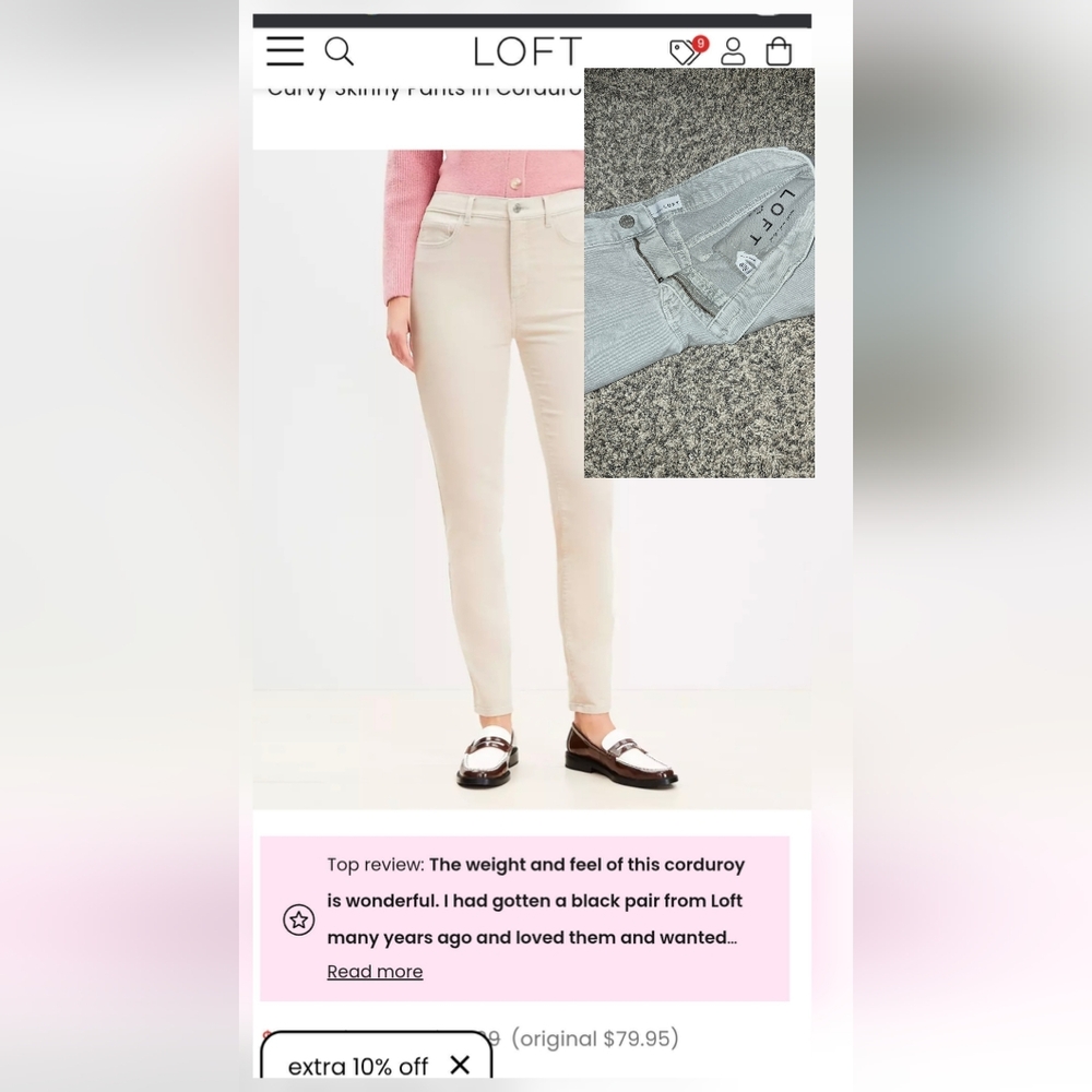 LOFT Women's Skinny Pants in Cream